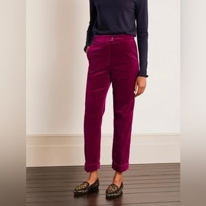 NEW! Boden Velvet Purple Magenta Trousers Pants Sz 10 P $160